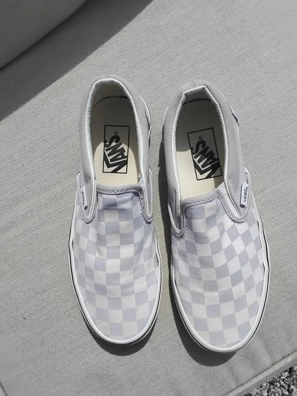 Vans Slip-On Checkerboard Sneakers - Light Purple/White Size 6